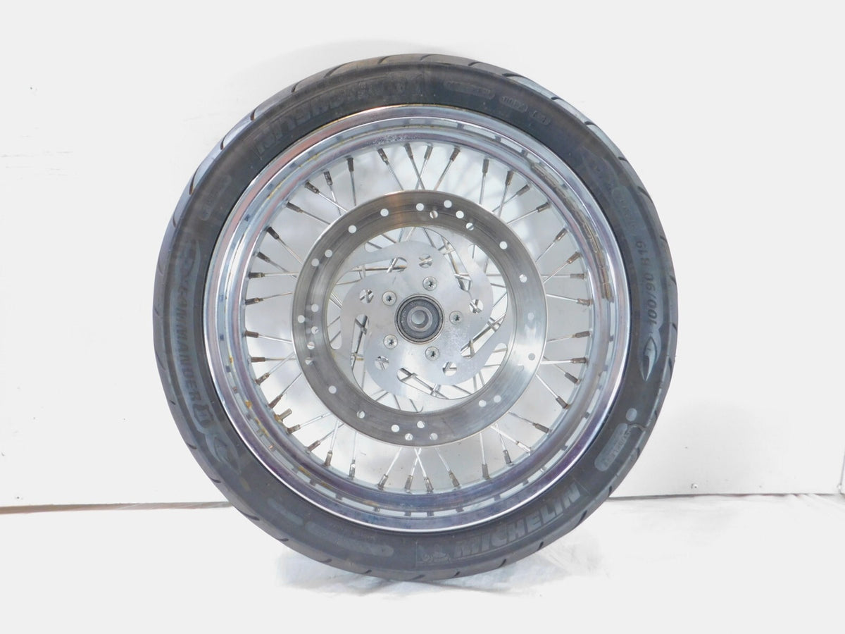 Harley Softail Night Train Deuce Dyna Wide Glide 19" Laced Front Wheel Rim -Bent - C3 Cycle