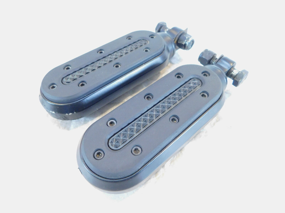 Harley Davidson Touring FXR Dyna Sportster & Softail Black Footpegs Footrests - C3 Cycle