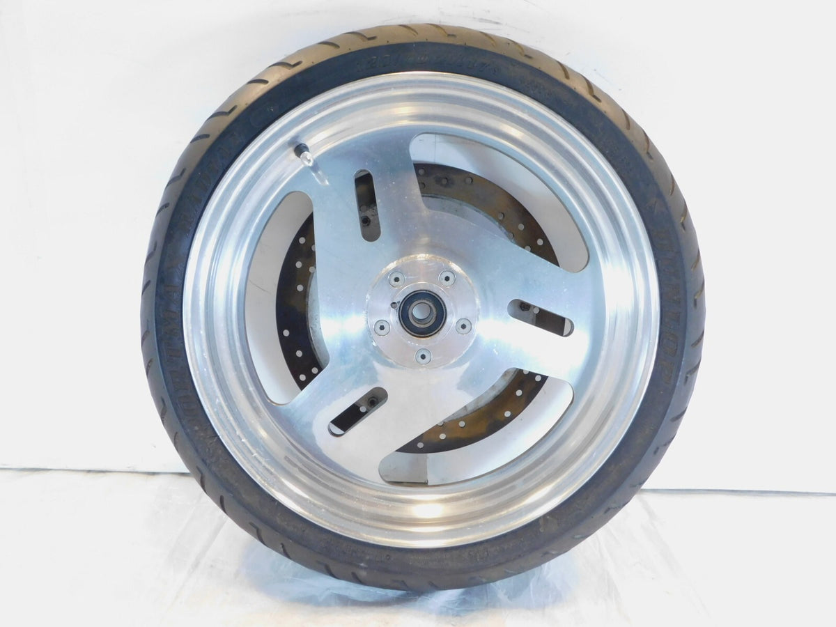 1995 & 1996 Buell M2 Thunderbolt Marchesini Silver Front Wheel Rim & Tire - C3 Cycle
