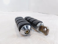 Pair Harley Touring Dyna Sportster & Softail Chrome & Rubber Footpeg Footrests - C3 Cycle