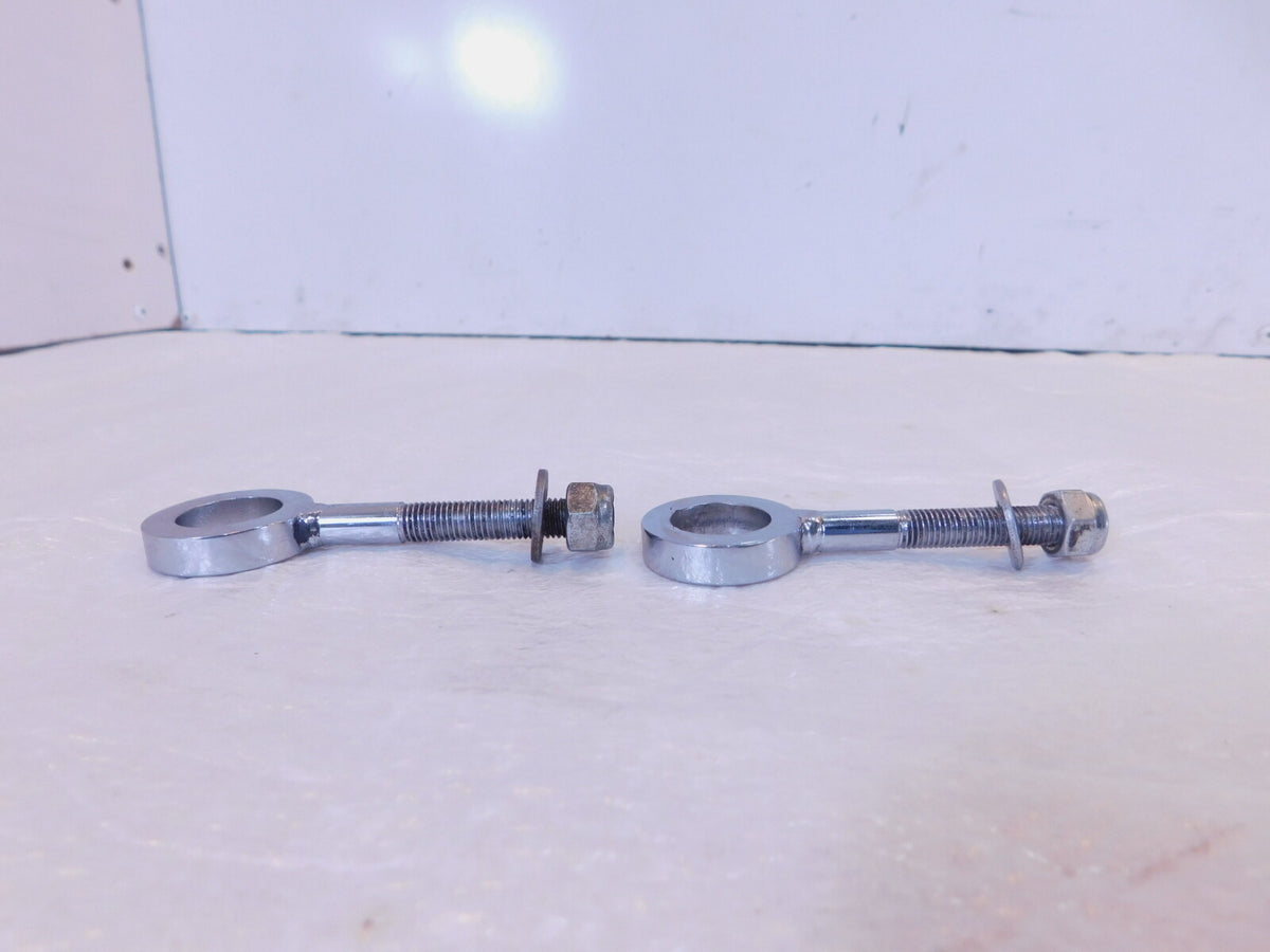 Indian Gilroy Scout Chief & Spirit Chrome Rear Wheel Axle Adjuster Bolts w/ Nuts - C3 Cycle