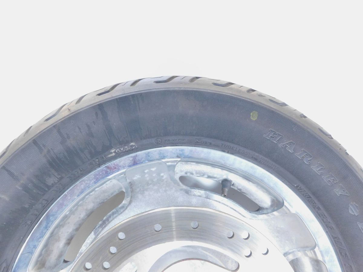 Harley Davidson Road King Electra Glide Chrome Mag Rear Wheel Rim Tire & Rotor - C3 Cycle