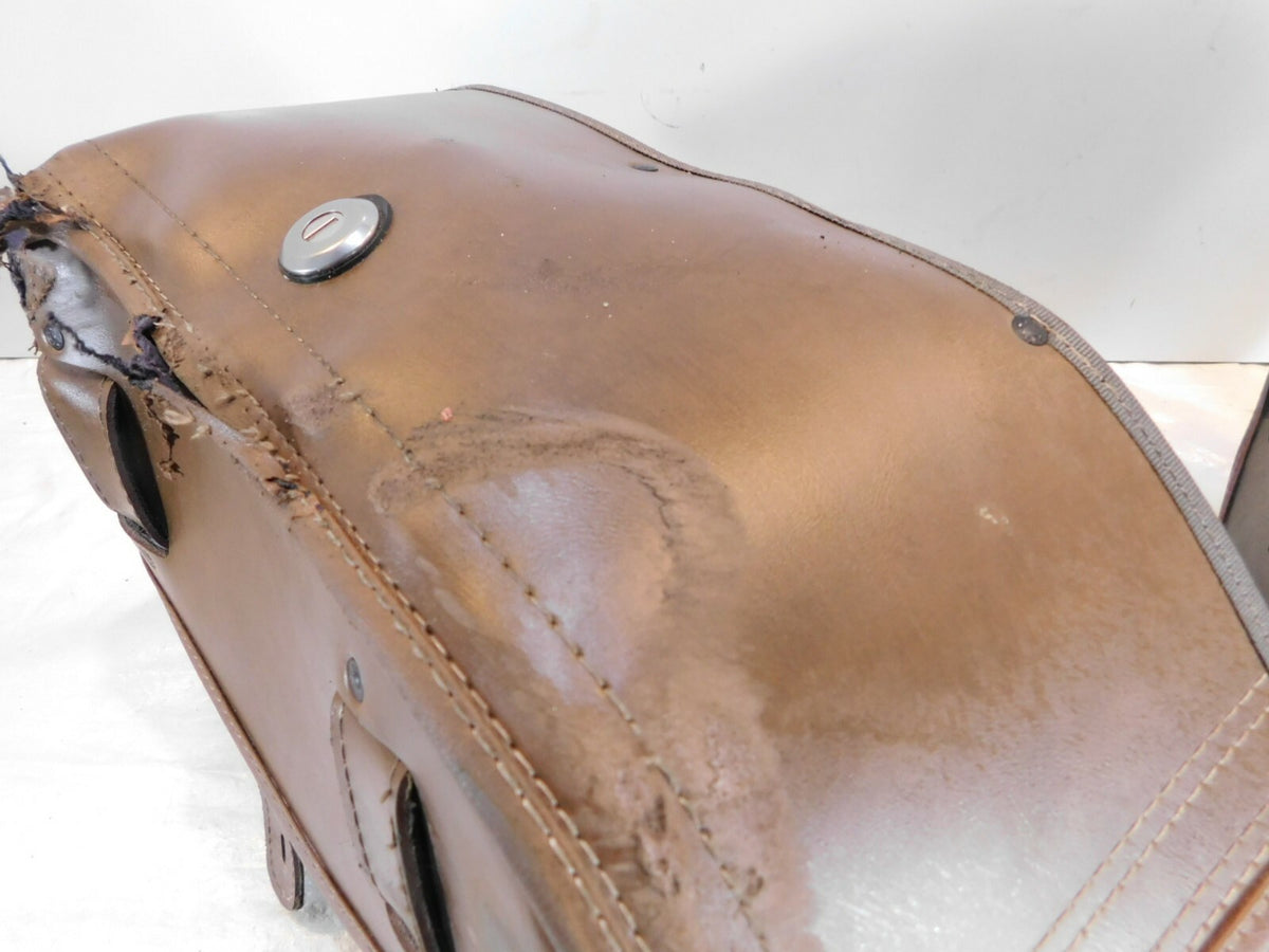 2004-2012 Victory Kingpin Viking Brown Left & Right Saddlebags Side Bags - Torn - C3 Cycle