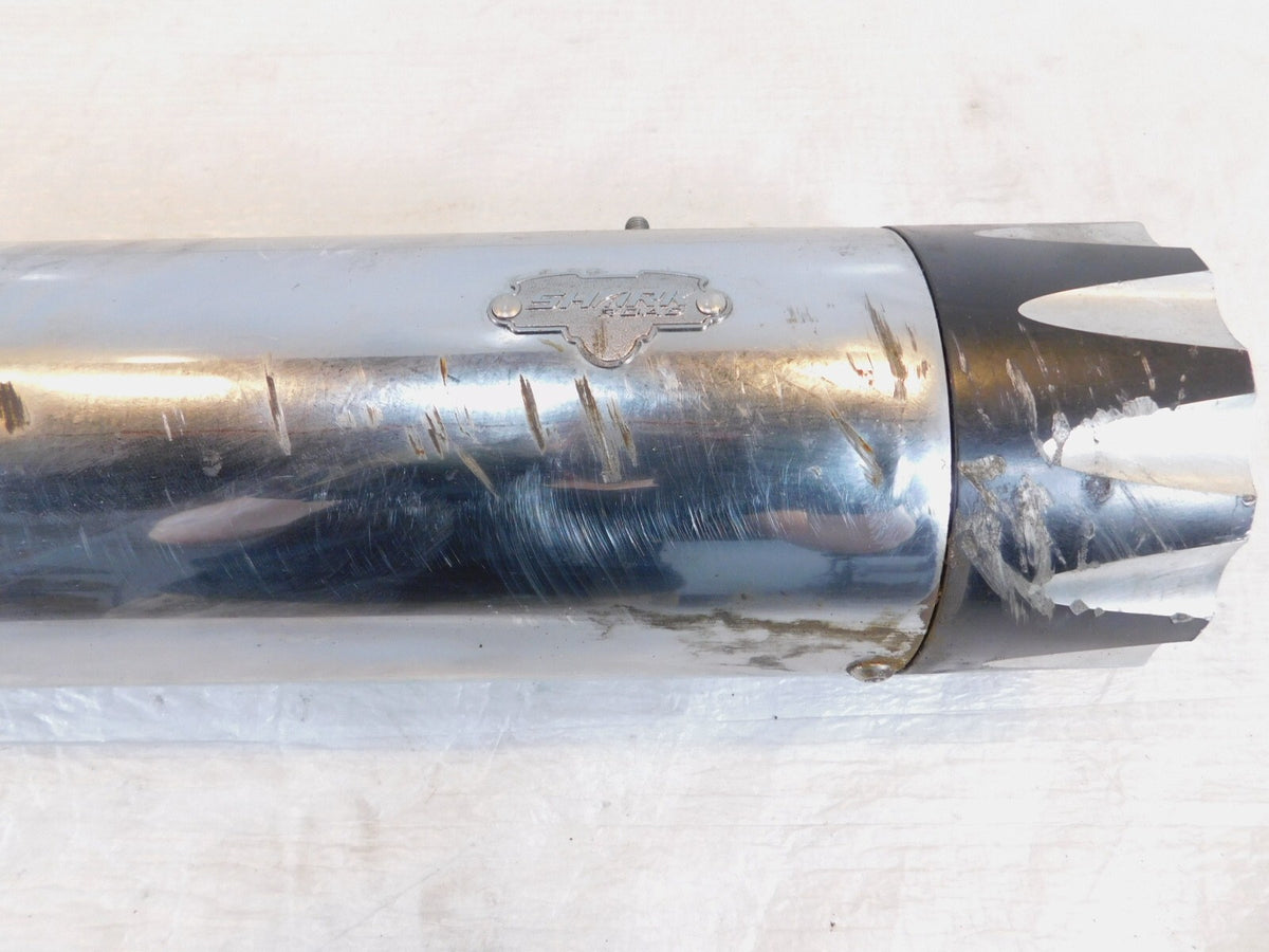 Harley Electra Glide & Road King Chrome Shark Slip on Exhaust Pipe Mufflers - C3 Cycle