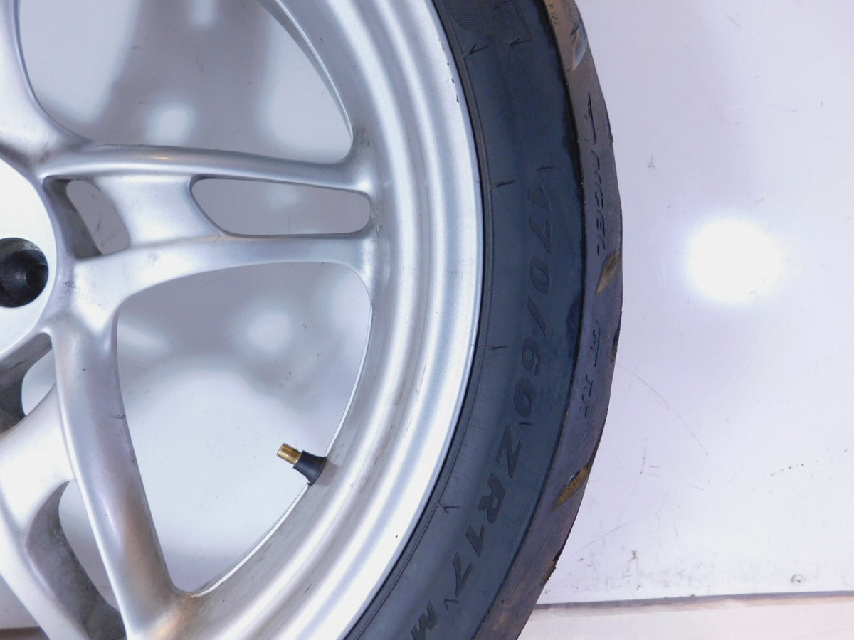 BMW R1100S R1150R R1150RS R1150RT Silver Rear Wheel Rim w/ Tire 5x17" - Bent - C3 Cycle
