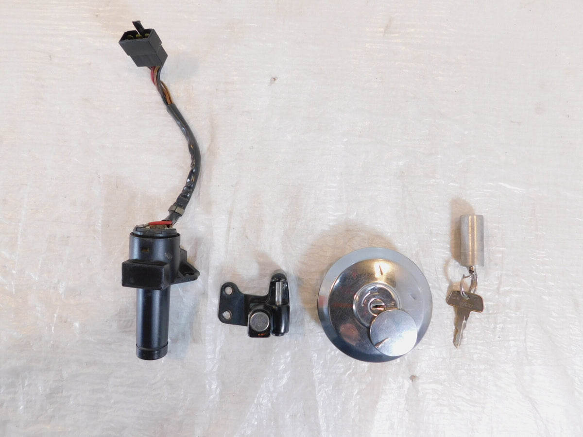 1983 Honda CB1000 CB1000C Ignition Switch Lock Set Fuel Gas Tank Cap Lid w/ Key - C3 Cycle