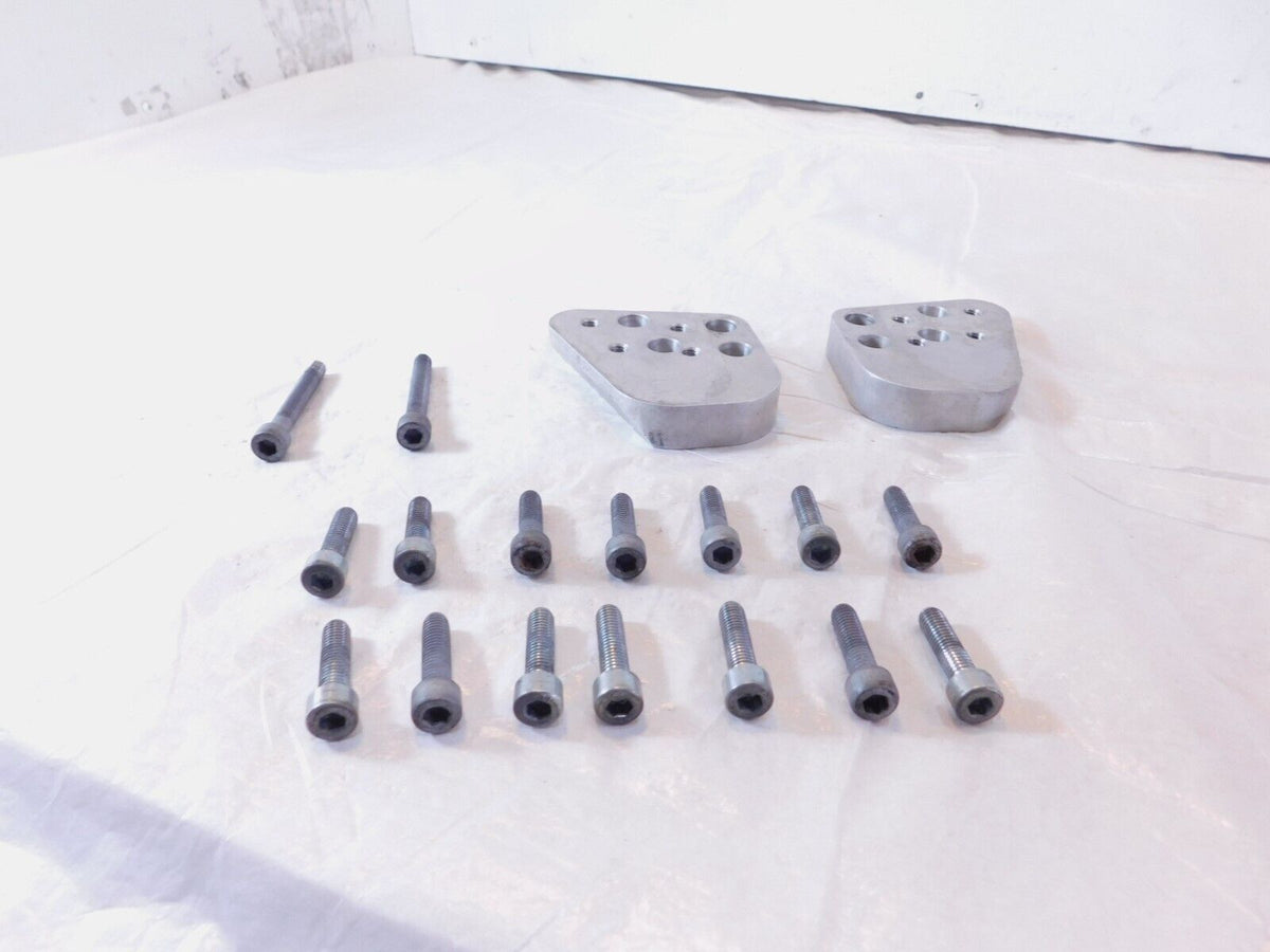 1995-2001 BMW R1100RT 1100 RT Silver Left/Right Handlebar Handle Riser Plates - C3 Cycle