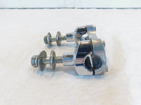 2004 Harley Davidson Dyna FXDL Low Rider Chrome Handlebar Mount Clamp Brackets - C3 Cycle