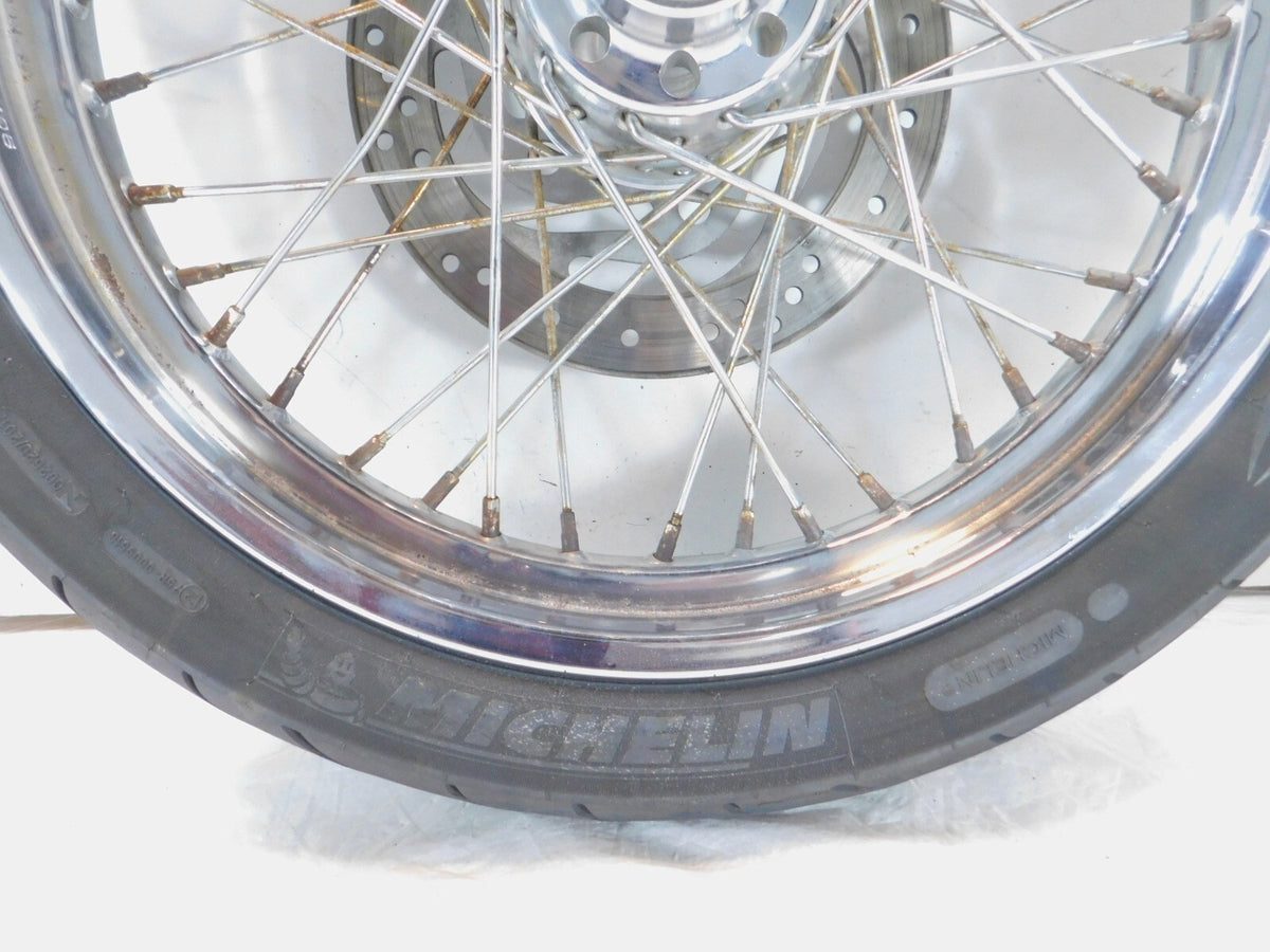 Harley Softail Night Train Deuce Dyna Wide Glide 19" Laced Front Wheel Rim -Bent - C3 Cycle