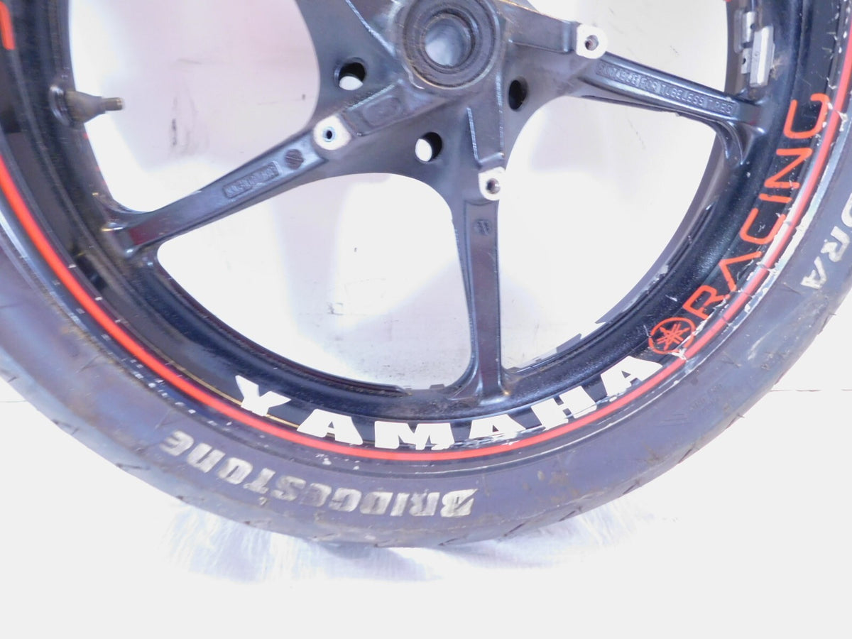 Yamaha Road Star Warrior 1700 XV1700 Black Front Wheel Rim & Tire -Slightly Bent - C3 Cycle
