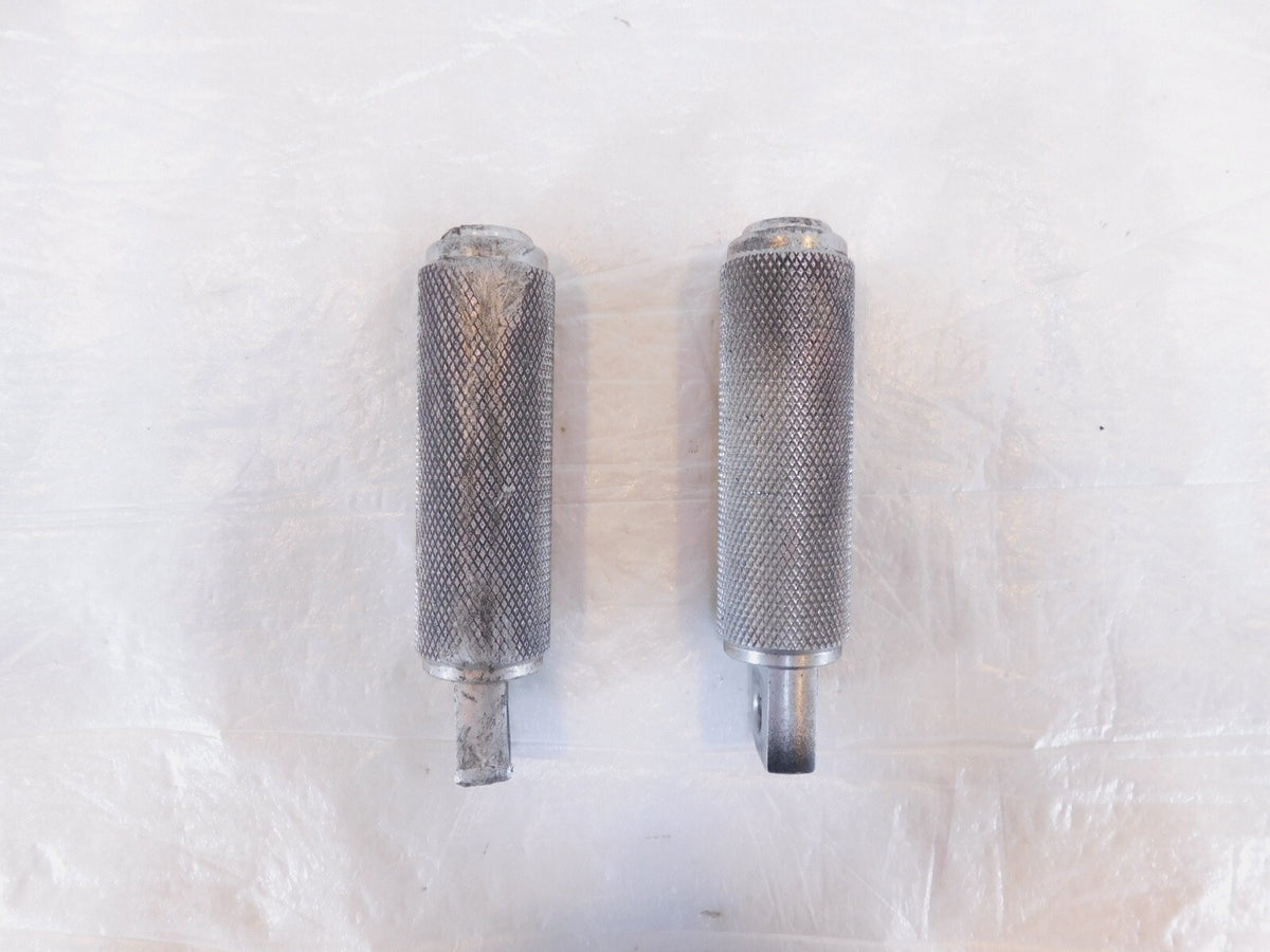 Harley Touring FXR Dyna Sportster & Softail Silver Knurled Footpegs Footrests - C3 Cycle