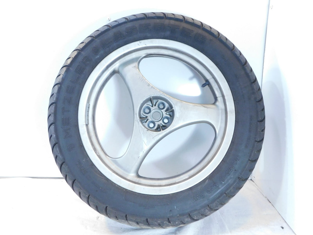 1984-1996 BMW K75 K75C K75S K75RT K100 Silver Cast Rear Wheel Rim & Tire - 3x17" - C3 Cycle