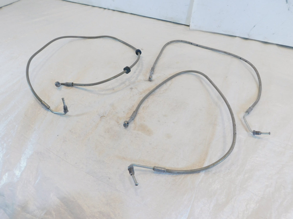 2019-2022 Can-Am Ryker 600 900 Rally ABS Silver Front Brake Hose Pipe Lines Lot - C3 Cycle