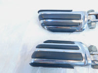 Pair Harley Touring Dyna Sportster & Softail Chrome & Rubber Footpeg Footrests - C3 Cycle