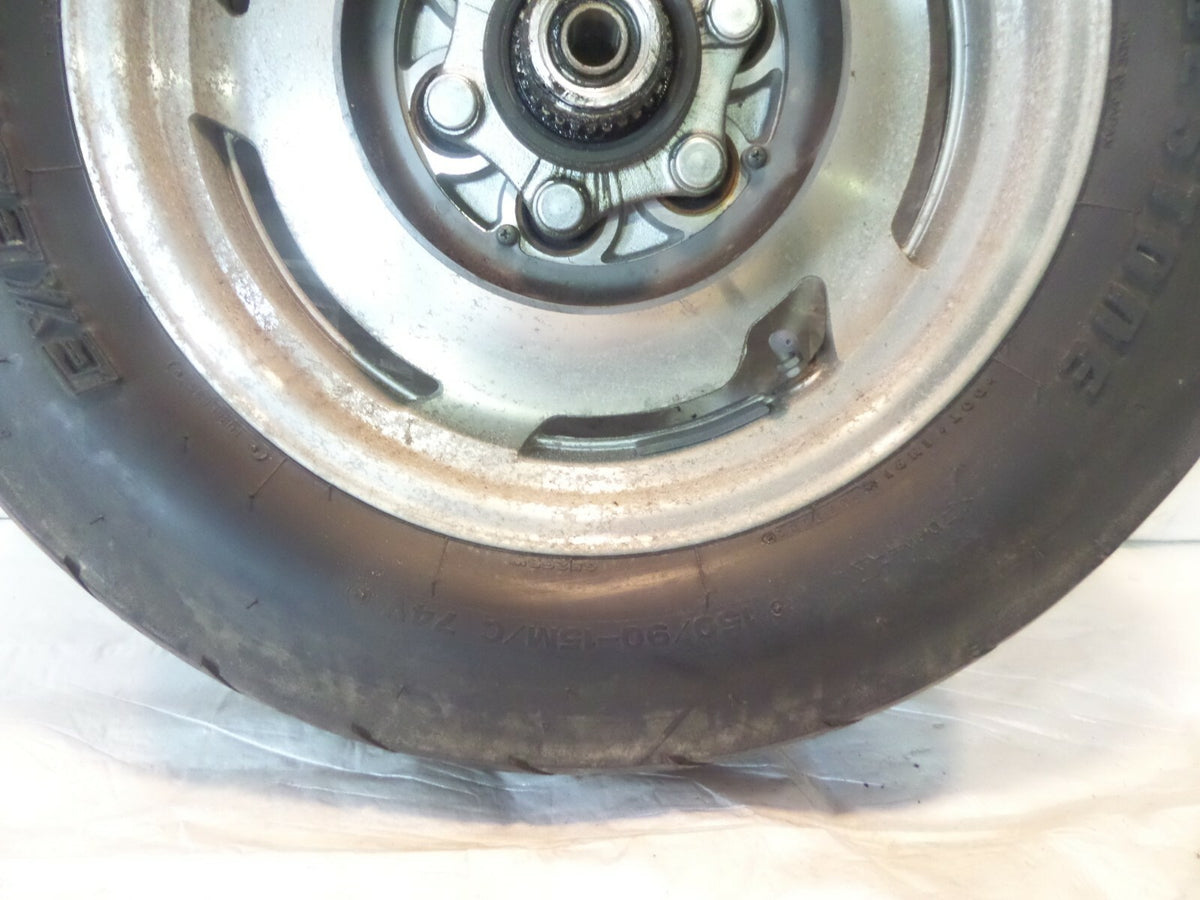 1999-2004 Yamaha V-Max 1200 VMX12 OEM Silver Cast Rear Back Wheel Rim Hub & Tire - C3 Cycle