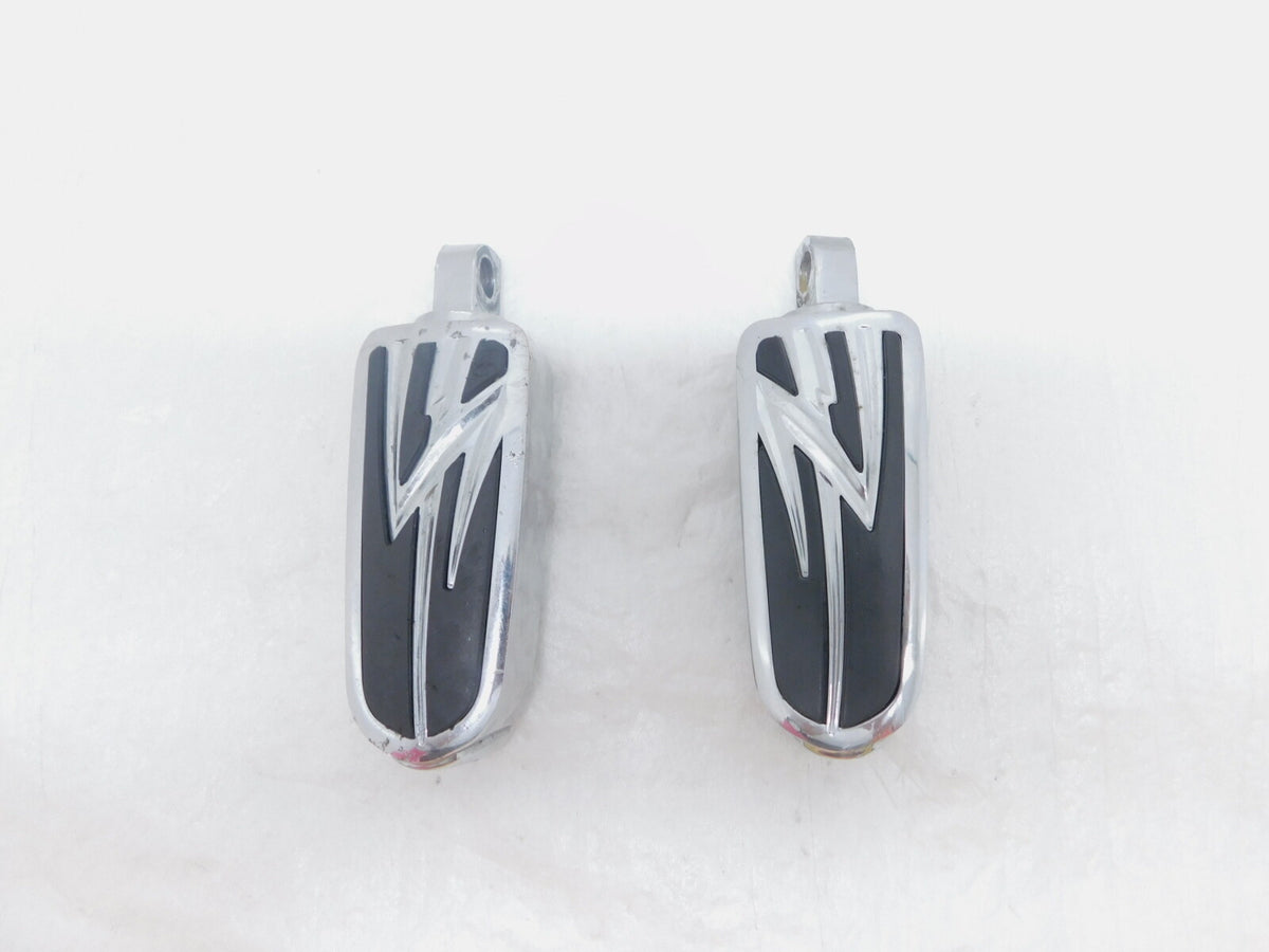 Harley Touring FXR Dyna Sportster & Softail Chrome & Rubber Footpegs Footrests - C3 Cycle