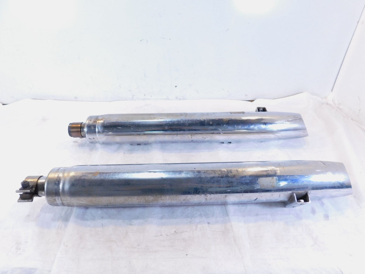 Indian Chief Chieftain Roadmaster Springfield Chrome Left/Right Exhaust Mufflers - C3 Cycle