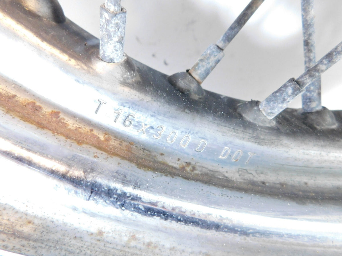Harley Dyna Softail Sportster 883 1200 Chrome Laced Rear Wheel Rim & Tire -Rust - C3 Cycle