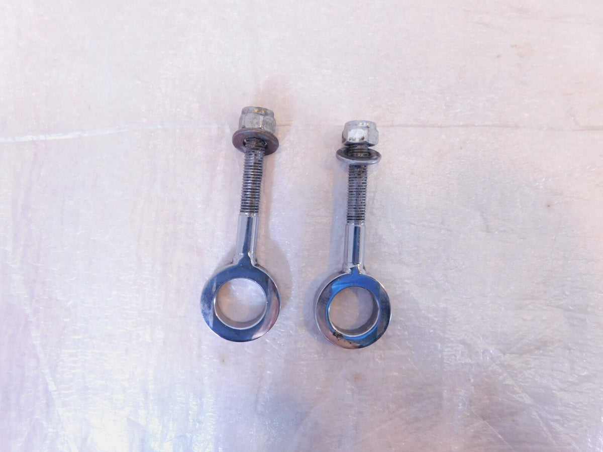 Indian Gilroy Scout Chief & Spirit Chrome Rear Wheel Axle Adjuster Bolts w/ Nuts - C3 Cycle