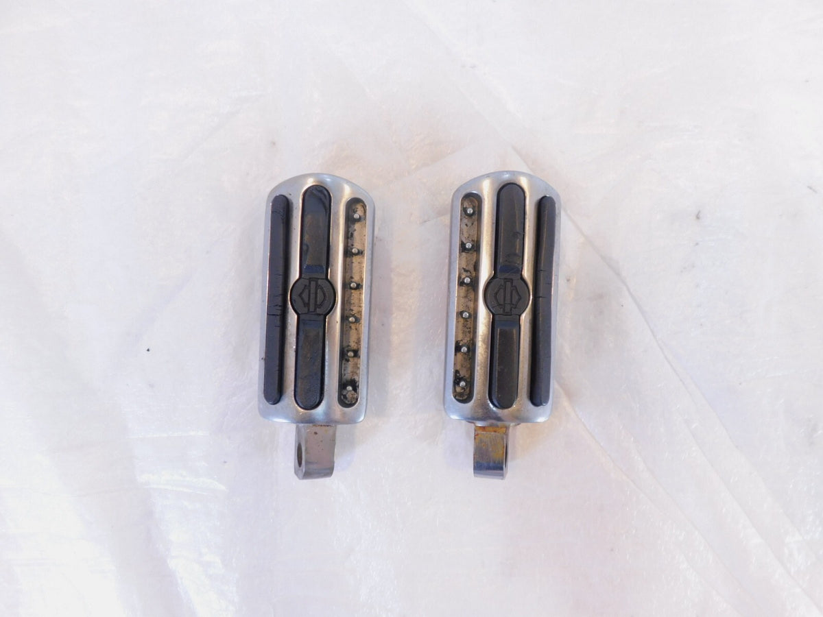 Harley Touring FXR Dyna Sportster & Softail Chrome & Rubber Footpegs Footrests - C3 Cycle