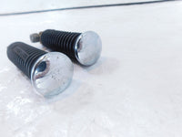 Harley Touring FXR Dyna Sportster Softail Chrome End & Rubber Footpegs Footrests - C3 Cycle
