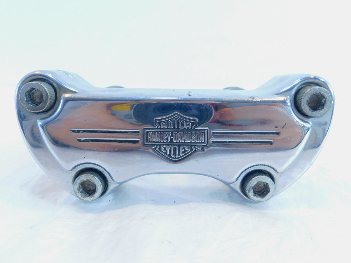 Harley Dyna Wide & Super Glide Custom Chrome Handlebar Mount Clamp Brackets - C3 Cycle
