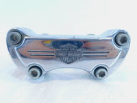 Harley Dyna Wide & Super Glide Custom Chrome Handlebar Mount Clamp Brackets - C3 Cycle