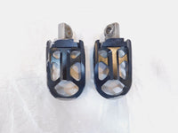 Harley Touring FXR Dyna Sportster & Softail Single Black Metal Footpeg Footrests - C3 Cycle