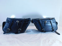 2003 Kawasaki Vulcan 1500 Aftermarket Black Left/Right Rear Storage Saddle Bags - C3 Cycle
