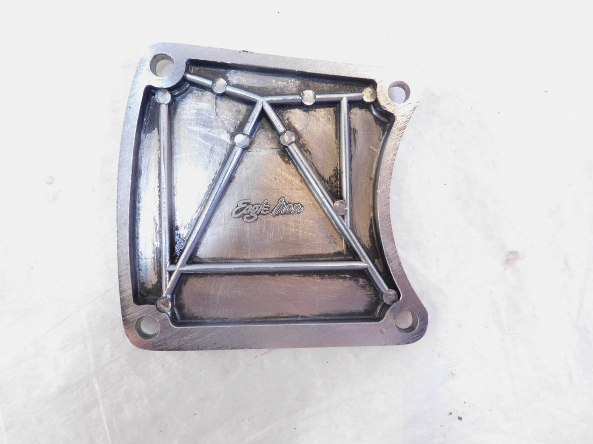 Harley Electra Glide Left Eagle Engine Chrome Clutch Primary Inspection Cover - C3 Cycle
