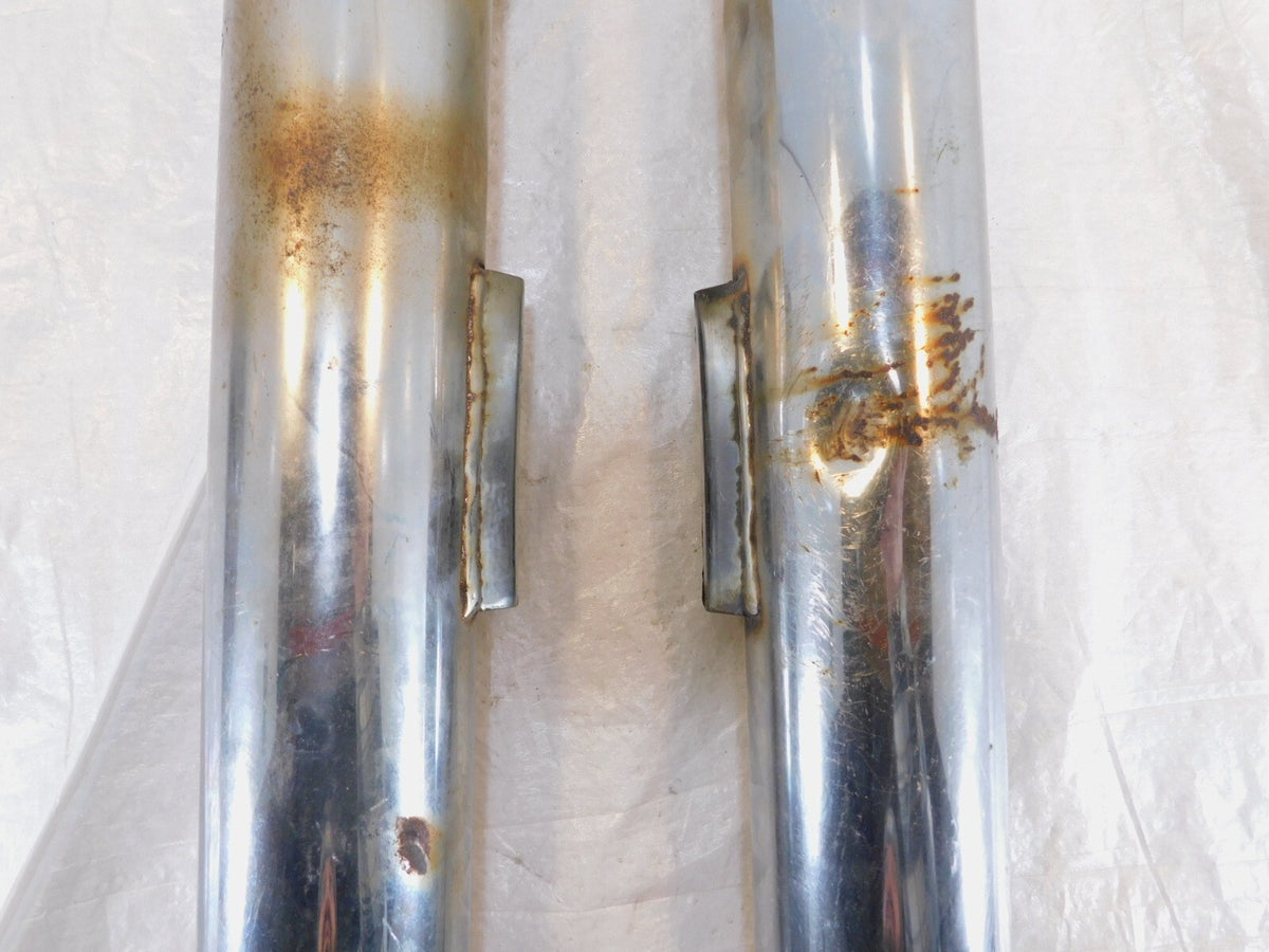 2009 Harley Davidson Dyna FXDB Street Bob Pair Chrome Exhaust Pipe Mufflers - C3 Cycle