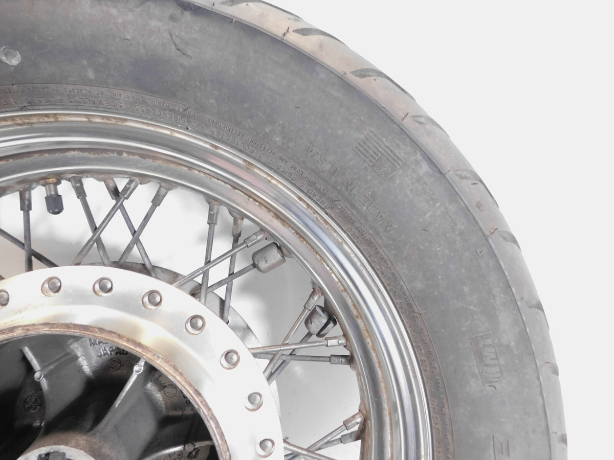 Kawasaki Vulcan 800 1500 Classic Fi Drifter Rear Spoked Wheel Rim & Tire -Bent