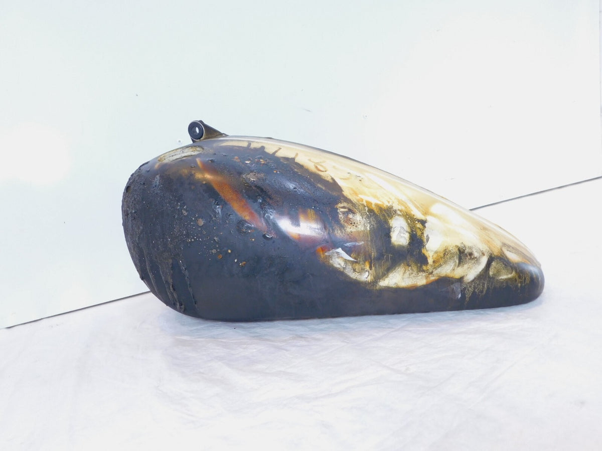 03 2003 Indian Gilroy Scout Left Side Fuel Gas Petrol Tank White- Rusty - C3 Cycle