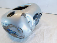 2004-2005 Harley Davidson Dyna Low Rider FXDL Silver Fuel Petrol Tank- Dents - C3 Cycle