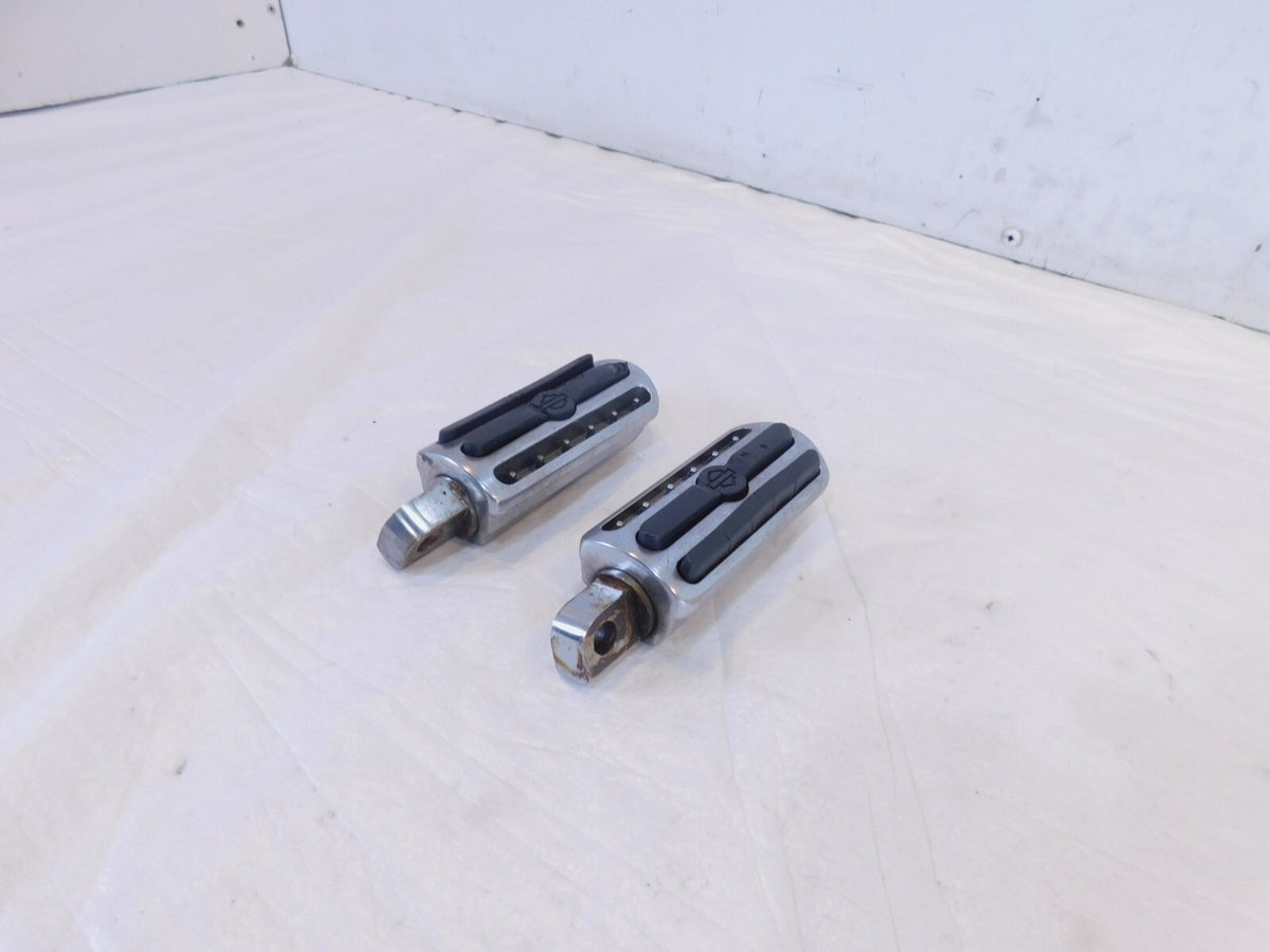 Harley Touring FXR Dyna Sportster & Softail Chrome & Rubber Footpegs Footrests - C3 Cycle