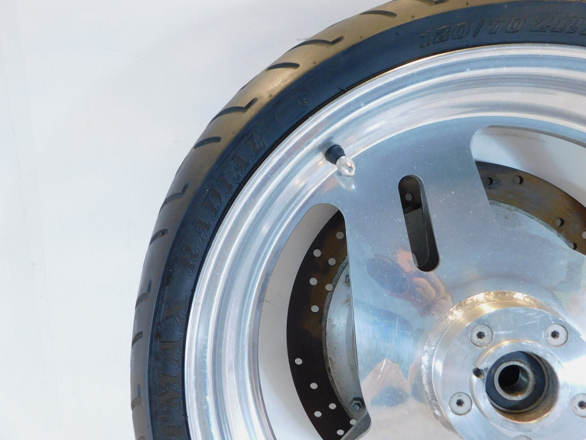 1995 & 1996 Buell M2 Thunderbolt Marchesini Silver Front Wheel Rim & Tire - C3 Cycle