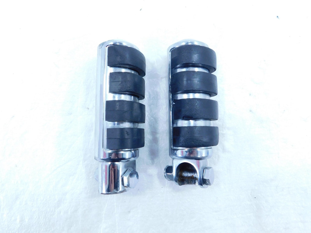 Harley Touring Dyna Sportster & Softail ISO Chrome & Rubber Footpeg Footrests - C3 Cycle