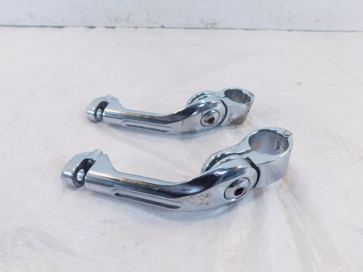 Harley Street & Electra Glide Adjustable Highway Footrest Footpeg Mount Brackets - C3 Cycle