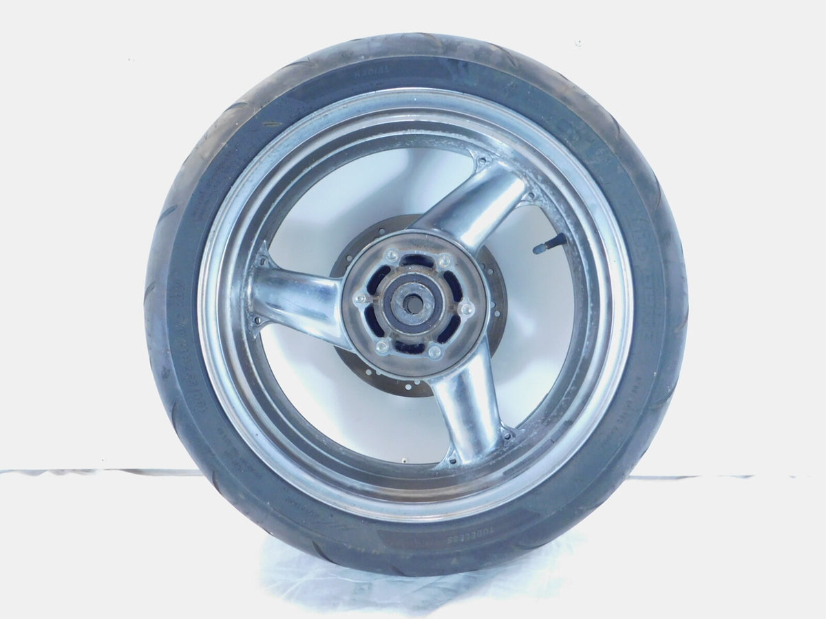 2002 2003 2004 2005 Kawasaki ZZR1200 ZX1200C Chrome Rear Wheel Rim - 17" & Rotor - C3 Cycle