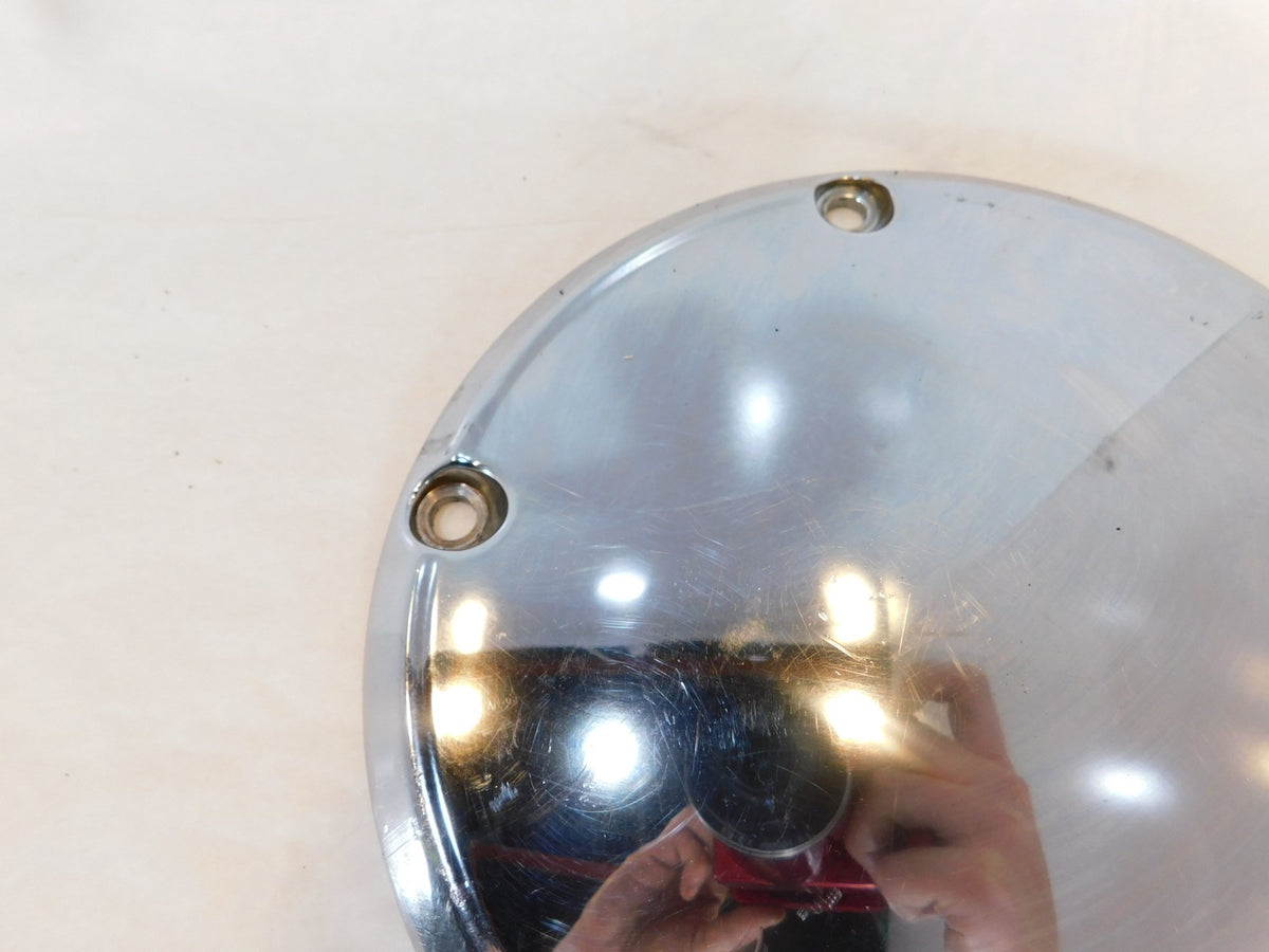 Harley Davidson Twin Cam Dyna & Softail Left Engine Chrome Derby Clutch Cover - C3 Cycle