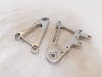 2000-2003 Aprilia SL1000 Falco Front Silver Left/Right Footrest Foot Peg Mounts - C3 Cycle