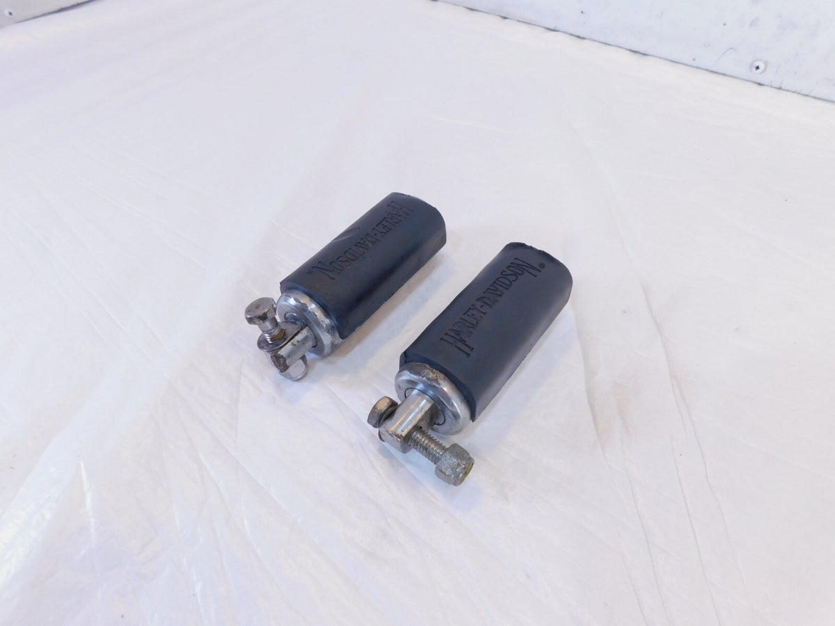 Harley Touring FXR Dyna Sportster Softail ISO Chrome & Rubber Footpegs Footrests - C3 Cycle