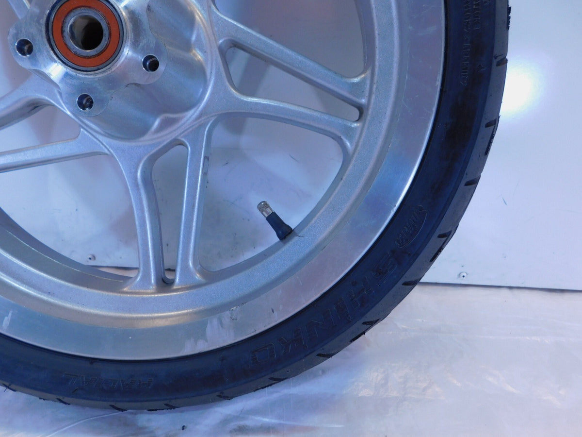 2000 Victory V92 Sport Cruiser Silver 5 Spoke Cast Front Wheel Rim & Tire - C3 Cycle