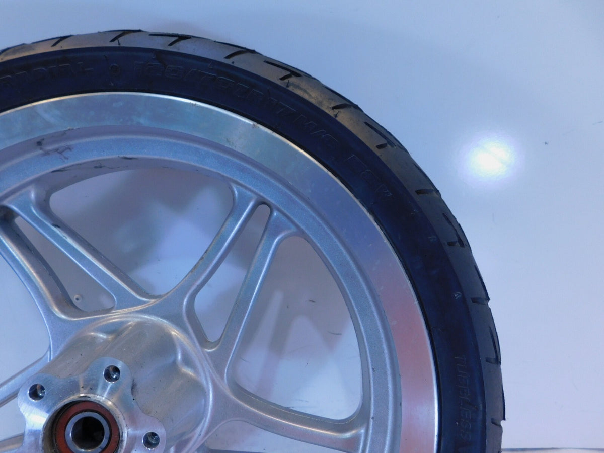 2000 Victory V92 Sport Cruiser Silver 5 Spoke Cast Front Wheel Rim & Tire - C3 Cycle