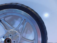 2000 Victory V92 Sport Cruiser Silver 5 Spoke Cast Front Wheel Rim & Tire - C3 Cycle