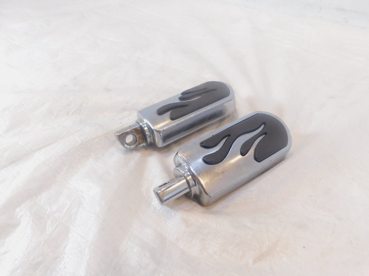 Pair Harley Touring FXR Dyna Sportster & Softail Black ISO Peg Footpeg Footrests - C3 Cycle
