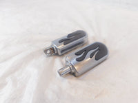 Pair Harley Touring FXR Dyna Sportster & Softail Black ISO Peg Footpeg Footrests - C3 Cycle