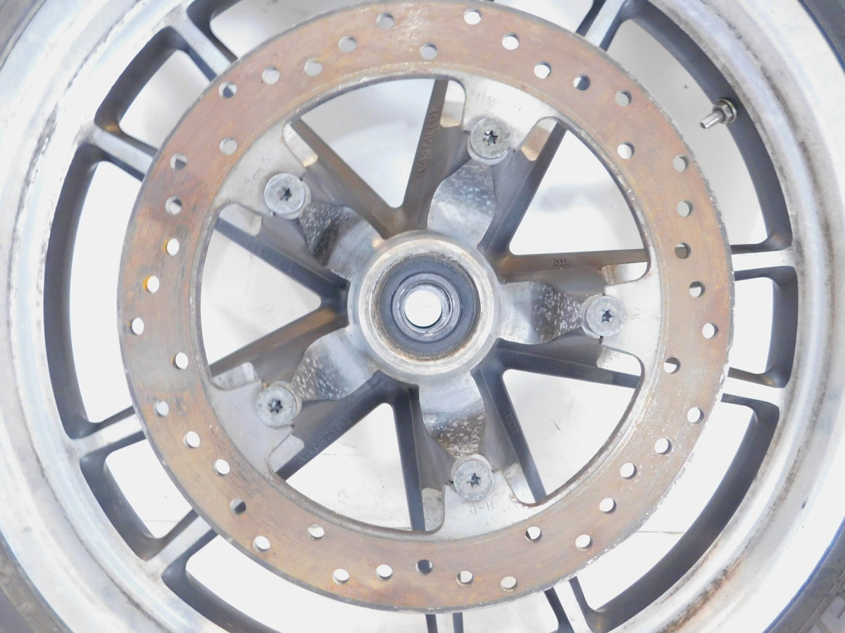 2008-2012 Harley Davidson Dyna Low Rider FXDL Silver Cast Front Rim Wheel - BENT - C3 Cycle
