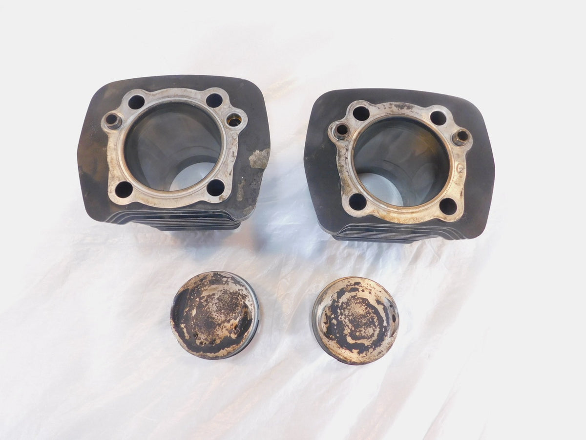 Pair Harley Davidson Sportster 1200 Black Engine Cylinder Barrel Jugs & Pistons - C3 Cycle