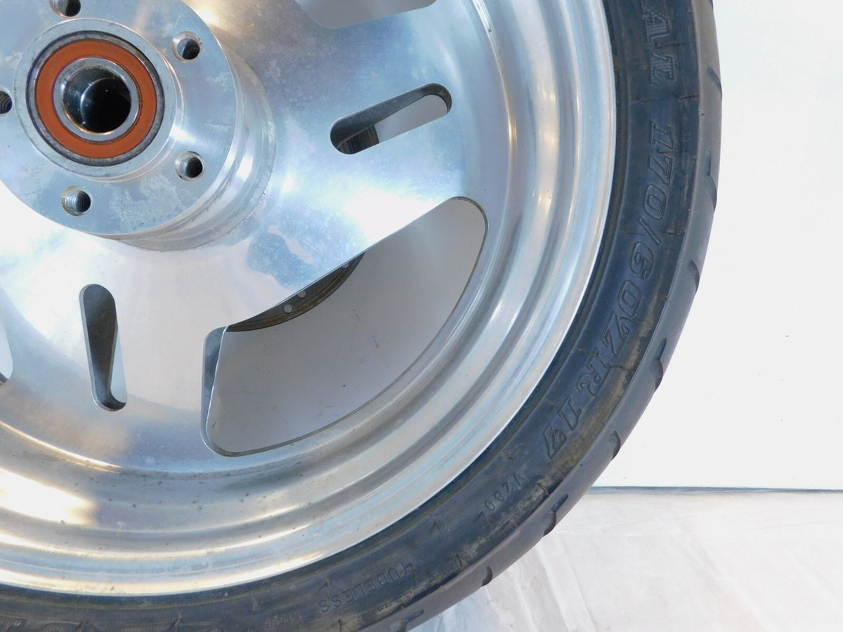 1995 & 1996 Buell M2 Thunderbolt Marchesini Silver Rear Wheel Rim & Tire - C3 Cycle